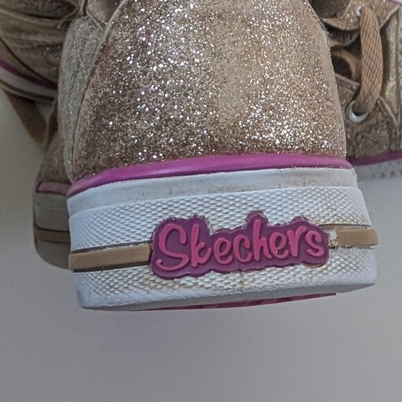 Sketchers Twinkle Toe High Top in Glitter Gold, Big Girl Size 4 - Picture 7 of 13